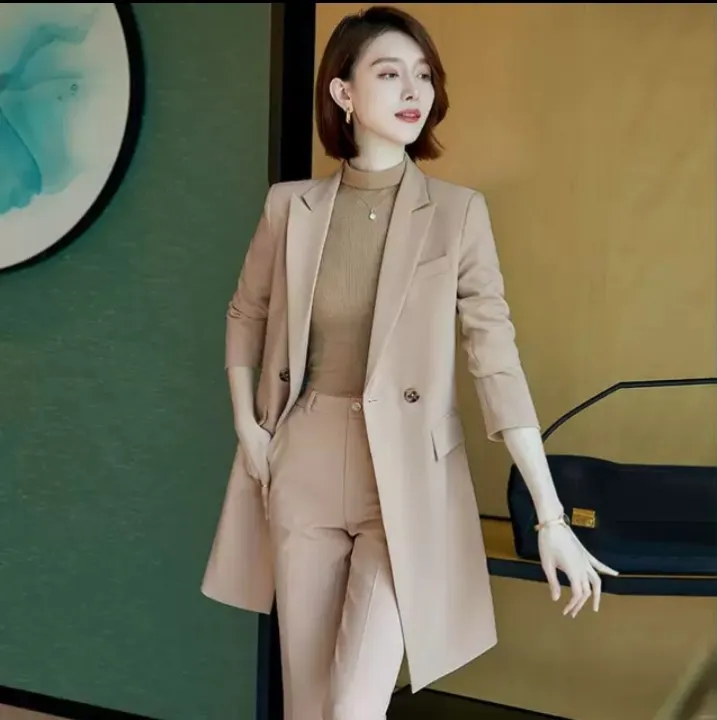 Boss%20Lady%20Single%20Button%20Classic%20Brown%20Formal%20Coat%20And%20Pant%20Set%20For%20Women%20-%20Image%207