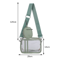 Suitable for teenagers adults, portable shoulder bag small clear clear bag PVC clear mobile phone stadium approved square bag waterproof adjustable shoulder strap. 