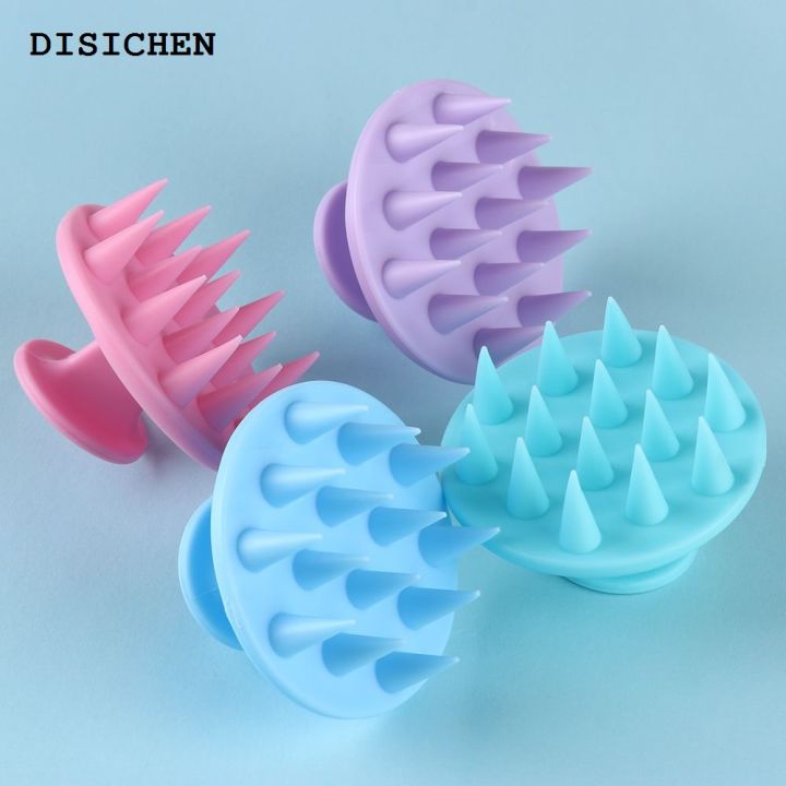 DISICHEN Affordable Silicone Hair Comb Brush Stress Release Head Scrubber Shampoo Scalp Treatment Massager Bath Comb Grooming Spa Wash Shampoo Tool