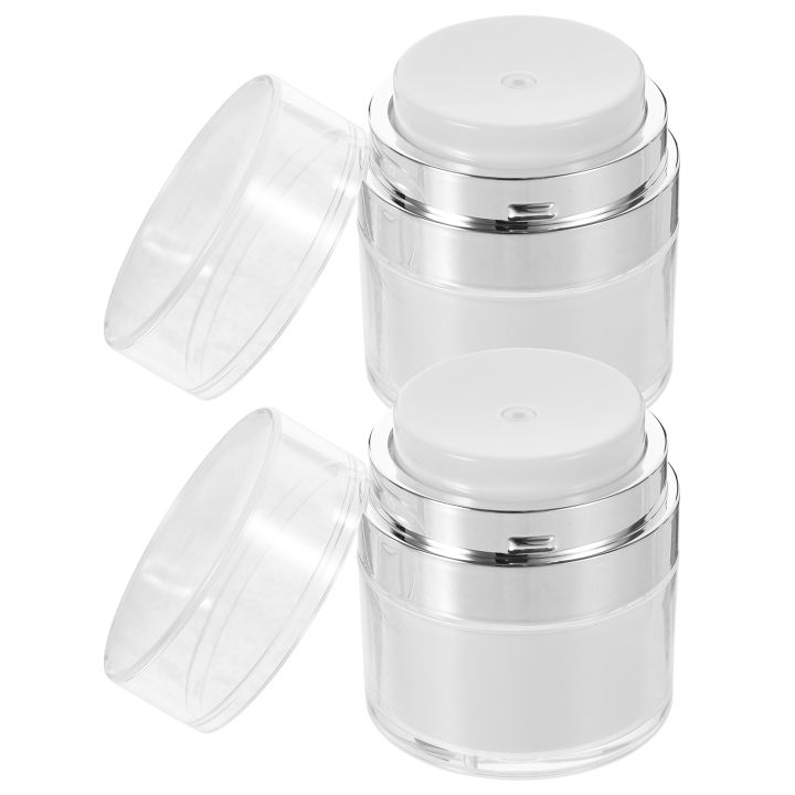 New 2 Pcs Lotion Press Bottle Containers with Lids Sample Jars Cream ...