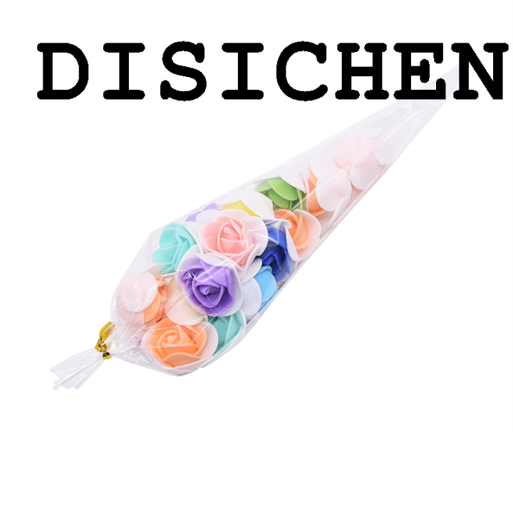 DISICHEN Profesional 50pcs/lot 3 Sizes Popcorn bags Cone Shaped Transparent Clear Candy Bags Christmas Birthday Party Supplies Bags Gift Packing Bags