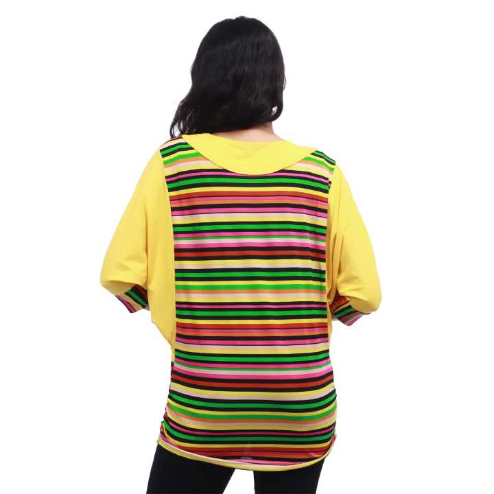 Multicolor%20Fancy%20Design%20Quarter%20Sleeve%20Tunic%20For%20Women%20-%20Image%205