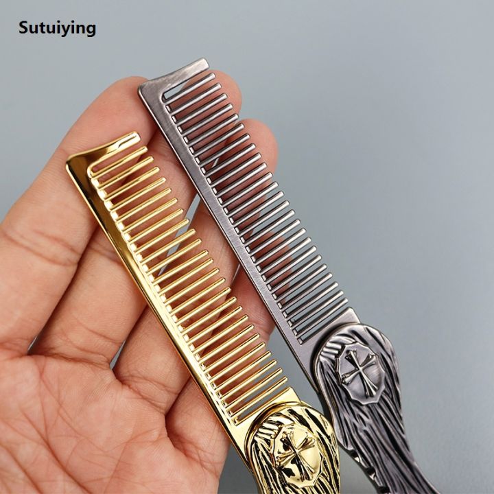Sutuiying%201pcs%20portable%20stainless%20steel%20metal%20beard%20comb%20for%20men's%20Luxury%20beard%20styling%20tool%20pocket%20comb%20hair%20salon%20styling%20-%20Image%206