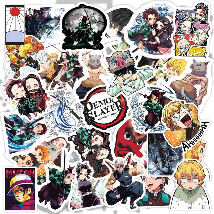 Random Pack of 10 Demon Slayer Anime Manga Stickers for Phone Case - Waterproof Residue Free - Sticker for Mobile Back Cover Mini Stickers