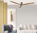 Brown/Silver American Wood Designer Ceiling Fan. 