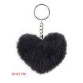 8CM Fluffy pompom Keychain Gifts for Women Soft Heart Shape Pompon Rabbit Key Chain Ball Car Bag Accessories Key Ring. 