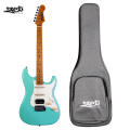 Jet Guitars JS 400 SFG HSS Roasted Maple Sea Foam Green w/ Gigbag. 