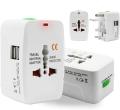 The Universal Travel Plug Adapter Converter With Built In Dual USB Charger Ports. 