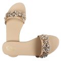 CAI Beige Embellished Flats Sandal For Women. 