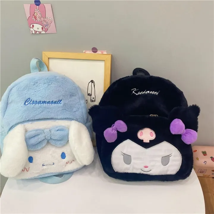 1Pcs%20Fashionable%20Kuromi%20My%20Melody%20Cinnamoroll%20Shoulder%20Bag%20Anime%20Simple%20Embroidery%20Handbag%20Plush%20Cute%20Cartoon%20Backpack%20for%20Lady%20Female%20Women%20Girls%20-%20Image%204