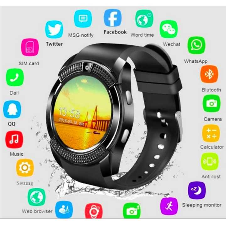 Bluetooth Smartwatch V8 Smart Watch With SIM Card Support Compatible With All Mobile Phones