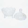 Transparent Circular Bowel With Stand And Cover. 