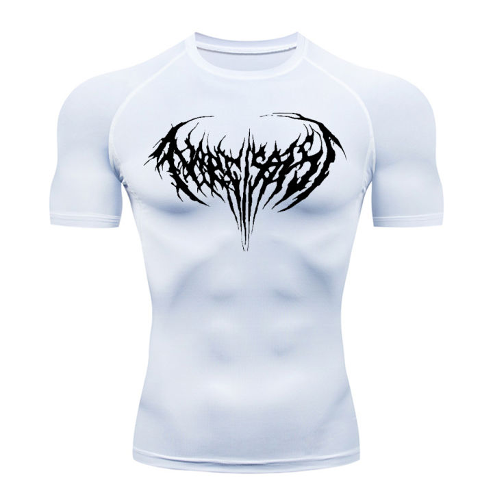 Summer%20Wear%20Fitness%20T-Shirt%20Gym%20Shirt%20Men's%20Print%20Black%20Compression%20Fitness%20Performance%20Sun%20Protective%20Clothing%20Exercise%20Wear%20-%20Image%206
