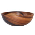 Household Round Wooden Fruit Salad Bowl Dinnerware Basin Container Kitchen Tool. 