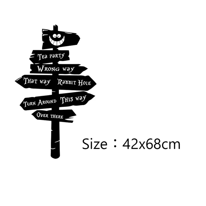 NEW%20bedroom%20wonderland%20sleepwalking%20alice%20road%20signs%20wall%20stickers%20decoration%20tea%20party%20gifts%20rabbit%20hole%20vinyl%20stickers%20bedroom%20quote%20kids%20room%20decoration%20-%20Image%202