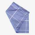 Blue Color Japanese Cotton Checked Printed Design 3Pcs Set Bedsheet/Pillow Cover King Size 225x240cm. 