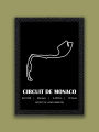 Circuit de Monaco- Matt laminated printed poster with checker Wall Frame- 8x12In. 