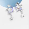 【Fresh designs】Moon Splash Star River Earrings Women's Water Light Niche Dreamy Sweet Earrings Advanced Sense Earrings. 