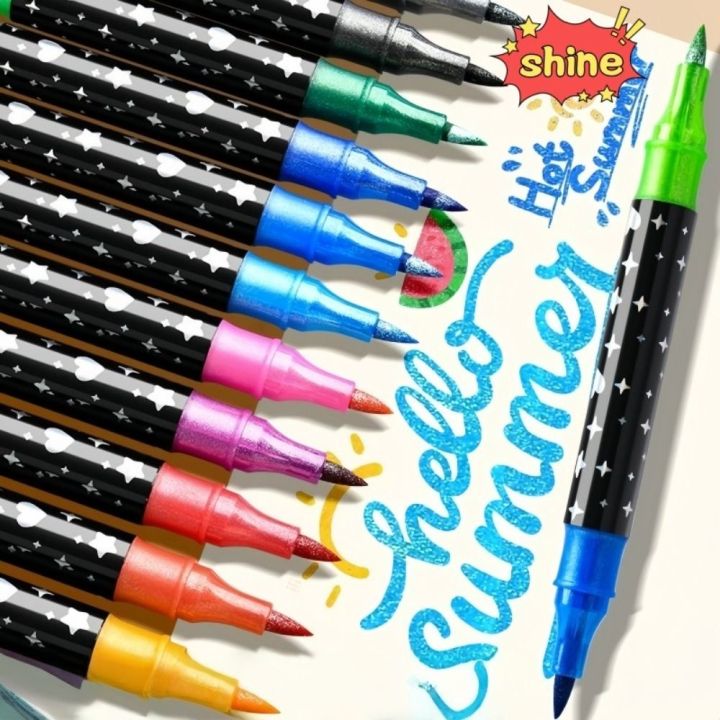 Durable%2024/48/72/96%20Colors%20Flash%20Marker%20Pen%20Two-color%20Double-headed%20Fluorescent%20Pen%20Bold%20Pearlescent%20Student%20Painting%20Pen%20for%20Stone%20Painting%20Card%20Making%20Scrapbooking%20-%20Image%206