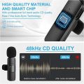 K9 Dual Wireless Collar Clip Professional Microphone For Live, Video, Sound Recorded Type-C & iphone. 