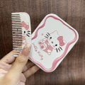 Cartoon Sanrio Hello Kitty Folding Clamshell Mirror Makeup Mirror With Comb Portable Creative For Women Girls Handheld Mirror. 
