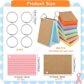 Nullmul 600 Pcs Index Cards with Ring, 3 X 4 Inch Colored A7 Colorful Flash Cards with Ring Underline Study Cards. 