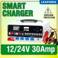 Xujiguanghui LEAPORIX SMART Digital 12/24V 30Amp Battery CNew style harger – Heavy Duty Dual Voltage Fast Charging. 