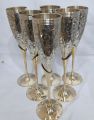 Bronze Wine Glass Set Of Six Height 9 Inch Weight 1.600 Kg Handicraft Creation. 