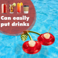 1Pcs Floating Inflatable Cup Holder Swimming Pool Drink Inflatable Ring Swimming Pool Double Mouth Cherry Cup Holder. 