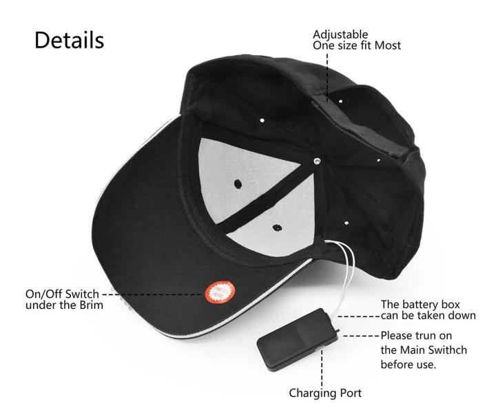 durableHa%20party%20holiday,%20suitable%20for%20outdoor%20shiny%20sports%20cap%20ED%20baseball%20cap%20hair%20hands-free%20rechargeable%20l%20jogging%20cap%20hee%20-%20Image%202