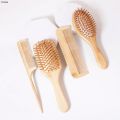 Sutuiying 4PCS natural bamboo and wood comb, anti-static, pointed tail comb, Fifty percent discount oval square scalp massage brush, dry and wet dual-purpose. 