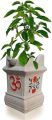 White Ceramic Square Large Ceramic Hand Painted Tulsi Plant Pot. 