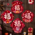 Wall Stickers Cartoon Horse Year Door Sticker Chinese Style Traditional Character Stickers Blessing Flocked Spring Festival Couplets New Year Celebration. 