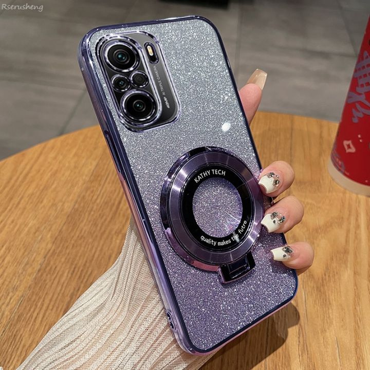 Rserusheng%20For%20Xiaomi%20POCO%20F3%20/%20POCO%20F2%20Pro%20Back%20Cover%20Luxury%20Gradient%20Glitter%20Clear%20Silicone%20Phone%20Case%20for%20Women%20with%20Ring%20Stand%20Holder%20Full%20Camera%20Protection%20-%20Image%203