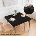 Durable Elastic Square Table Cover 86X86CM Solid Color Stain-Resistant Tablecloth Stretch Folding Table Protector Party Decor. 