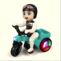 Stunt Tricycle Scooter Motorcycle Bump And Go 360 Degree Rotating Dancing Toy With Flashing Light And Sound Musical Toys For Kids. 