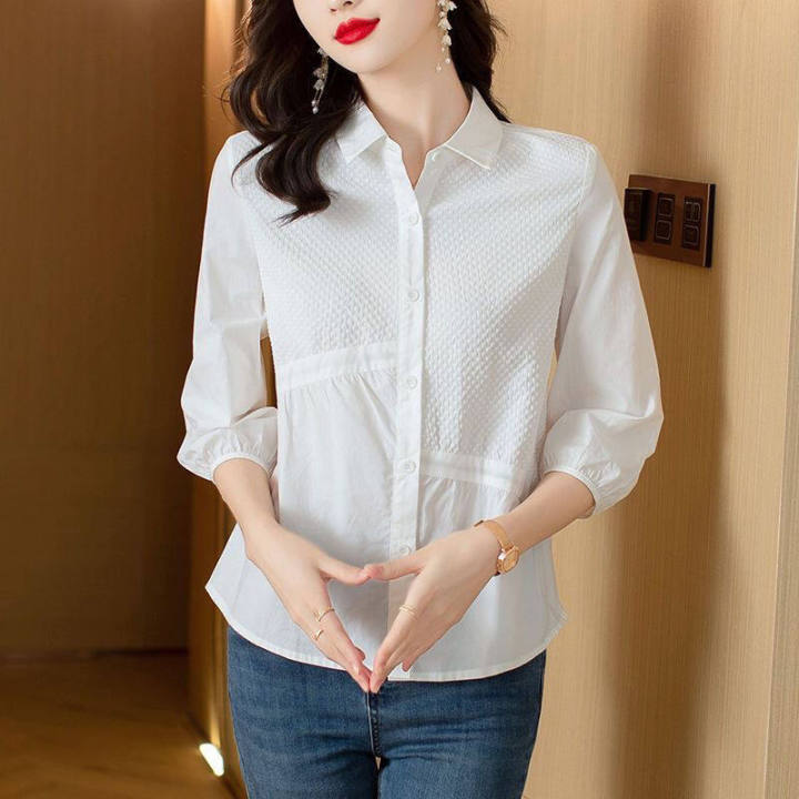 White%20Shirt%20Women%20Fashion%20Office%20Top%20New%20Laple%20Korean%20Style%20Chic%20Top%20-%20Image%202