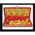 Shri Sri Dhan Laxmi Kuber Bhandari Yantra Generate A Source Of Income For You Decorative Showpiece - 20 Cm (Brass, Gold, Red). 