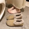Pebbles Nepal Flat-soled Plus Velvet Warm Slip-on Cotton Shoes for Girls. 