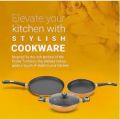 ‎Preethi CSW025  Dura Collection Non Stick Set, 28 cm Tawa, 26 cm Frying Pan, 26 cm Kadai, with Glass Lid, Gas & Induction Compatible, 5 Star Non Stick Effect, Turmeric Yellow. 