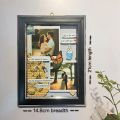 Personalized Transparent Wooden Photo Frame Vintage Design And Scraping A5 Size Handmade. 