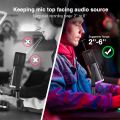 FIFINE AmpliGame AM8 USB/XLR Dynamic Microphone With RGB Light, Mute Button, Headphones Jack, Desktop Stand For Podcasting, Voice-Over, Gaming. 