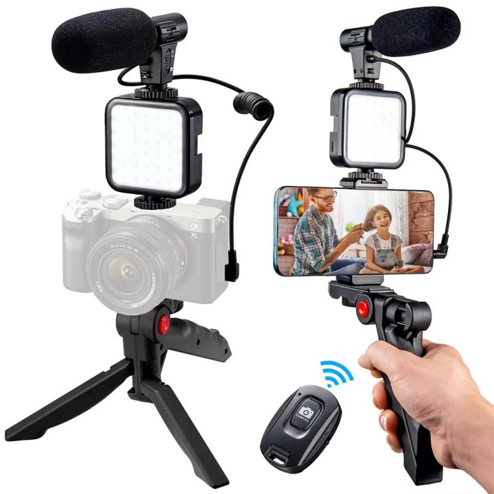 Portable Vlogging Kit Video Making Equipment with Tripod Bluetooth ...