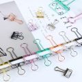 Mini Portable Hollow Out Metal Binder Clips/Multicolor Durable Notes Letter Paper Bookmark Binder Bill Clip/Dovetail Book File Clips. 