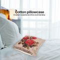 Vintage Floral/Flower flax Decorative Throw Pillow Case Cushion Cover Home Sofa Decorative(3 roses). 