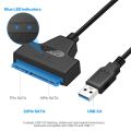 USB 2.0 to SATA Adapter Converter Cable 22Pin Drive Free 2.5" SATA HDD SSD for Laptop. 