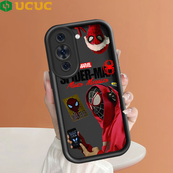 UCUC for Huawei Nova Y70 Plus 7 10 Pro 7 9 10SE Nova 3 4 5i P20 Lite 2019 Back Cover Red Hat Spider Man Soft Silicone Square Ladder Phone Case
