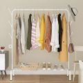 Metal Garment Rack With Lower Storage Shelf With Hooks Heavy Duty Clothes Coat Stand Closet Organizer. 