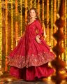 Designer Natural Crepe Silk Anarkali Palazzo Set with Thread & Sequin Work By Sapnaaz Fashion. 