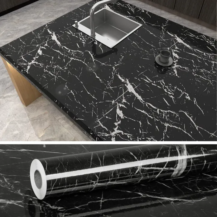 Elegant%20Black%20Marble%20Look%20Self-Adhesive%20Wallpaper%20Roll%205M*60CM%20for%20Kitchen%20Cabinets%20and%20Stove%20Splash%20Guard%20-%20Image%202